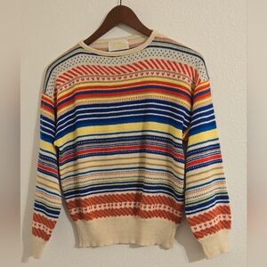 Colorful Striped Crew Neck Sweater